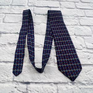 BROOKS BROTHERS Men's Handmade Geometric Silk Neck Tie 3.75'x61" Blue Red